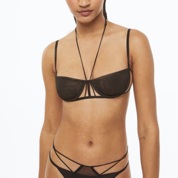 H&M Non Padded Underwire Mesh Bra size 12 - Picture 3 of 7